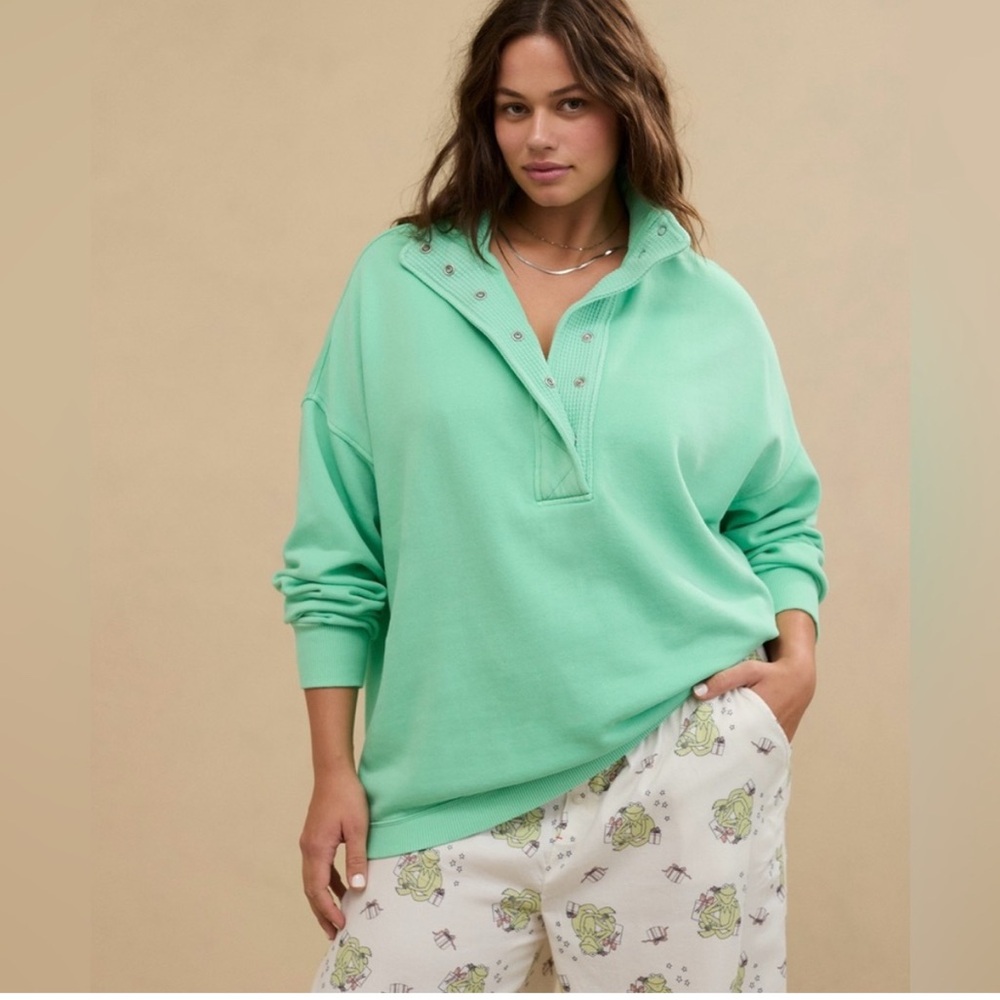 Aerie Oversized Getaway Snap Sweatshirt